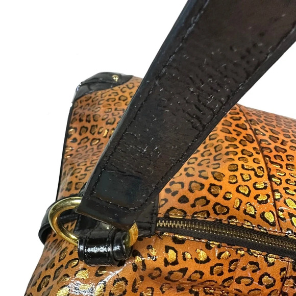 “The Find” Vintage Animal Print Patent Leather Hobo Purse - Picture 9 of 16